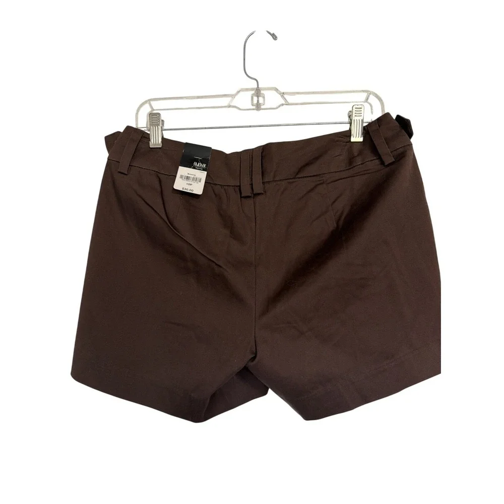 ana A New Approach Brownie Chino Shorts‎ Womens 10P Petite Stretch Buckle NWT